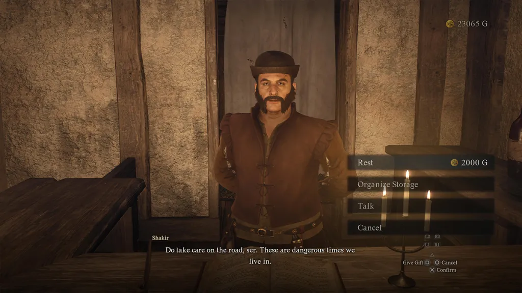 Screenshot of Inn price in Dragon's Dogma 2