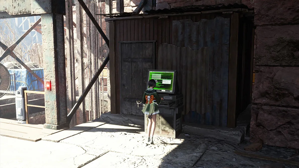 Screenshot of FF7 Rebirth Chapter 7 Yuffie turning Elevator switch on