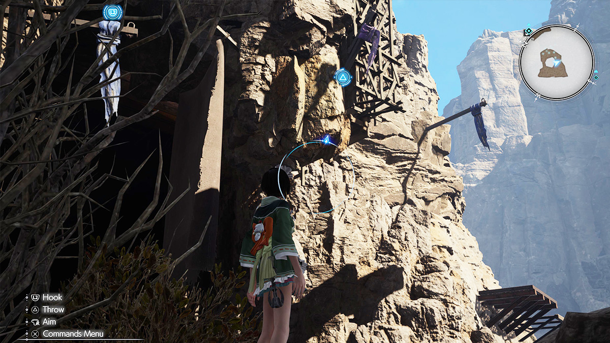 Screenshot of FF7 Rebirth Coal Mines Yuffie Canyon Grappling Hook 2