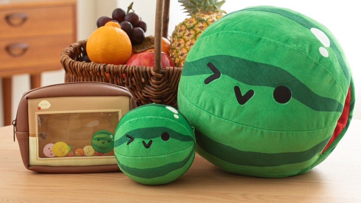 Suika Game Merchandise Includes a Watermelon Cushion