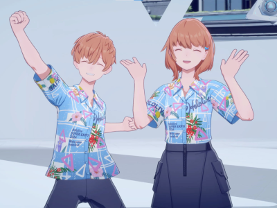 Hololive Super Expo 2024 aloha shirts on Holoearth avatars