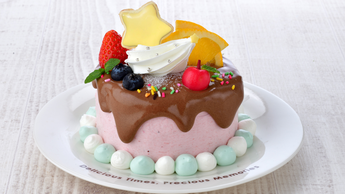 Kirby 32nd birthday cake available at Kirby Cafe in 2024