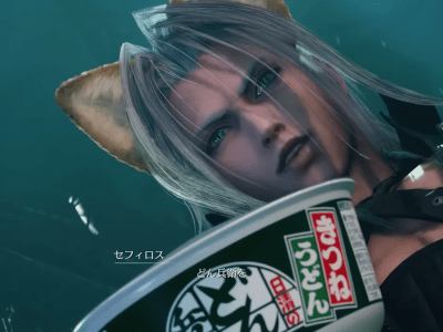 FFVII Rebirth Nissin Donbei Wallpaper Turns Sephiroth Into a Fox