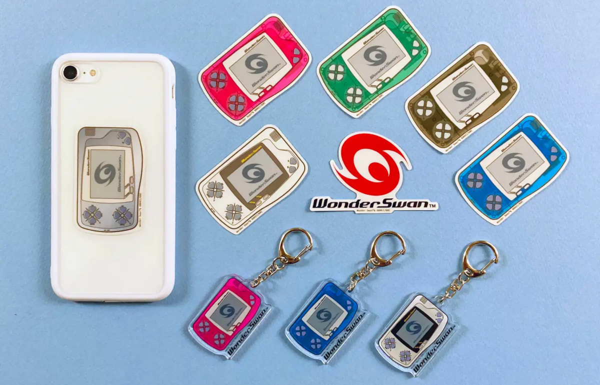 WonderSwan 25th Anniversary merchandise - stickers and keychains