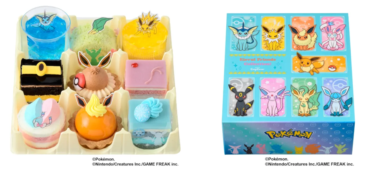Pokemon Eevee and Eeveelution themed Eievui Friends Collection set of cakes