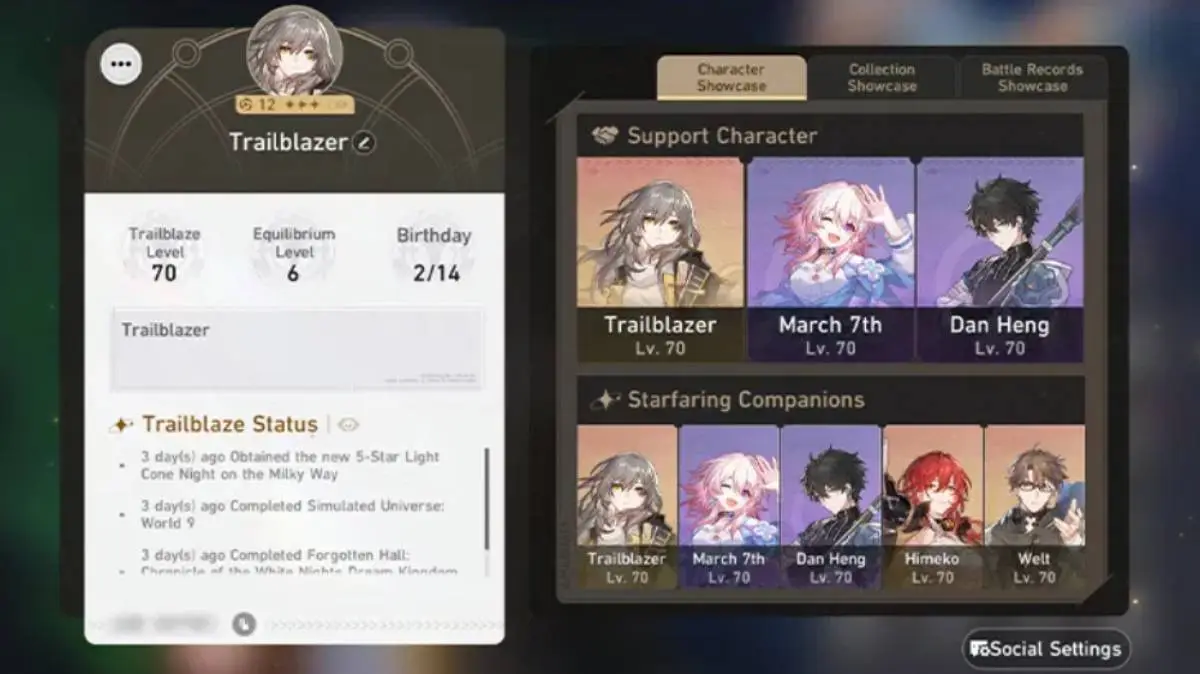 2.2 Honkai: Star Rail Update Shows More Information to Friends