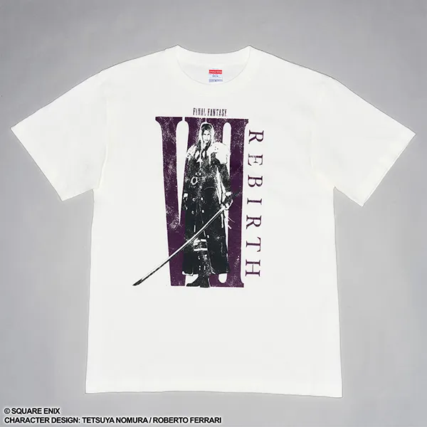 T-shirts Final Fantasy VII par Square Enix 8 - Sephiroth tout blanc