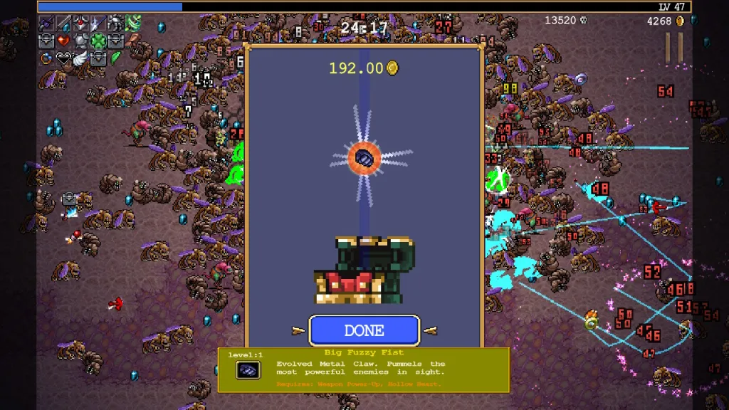 How to Evolve Metal Claw to Big Fuzzy Fist in Vampire Survivors 