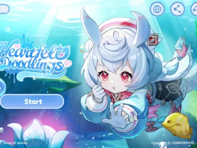 Sigewinne swims underwater, reaching out to touch a flower. The event's name is displayed in blue cursive letters.