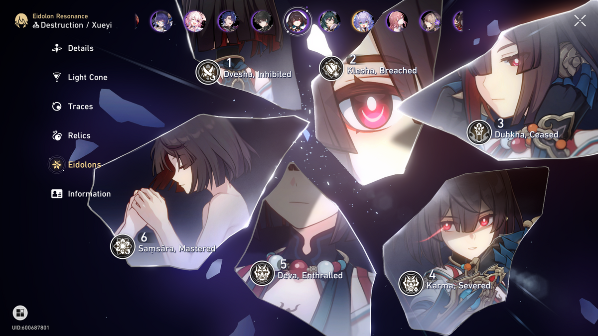 star rail xueyi eidolons