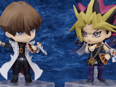 Seto Kaiba and Yami Yugi Nendoroids face off