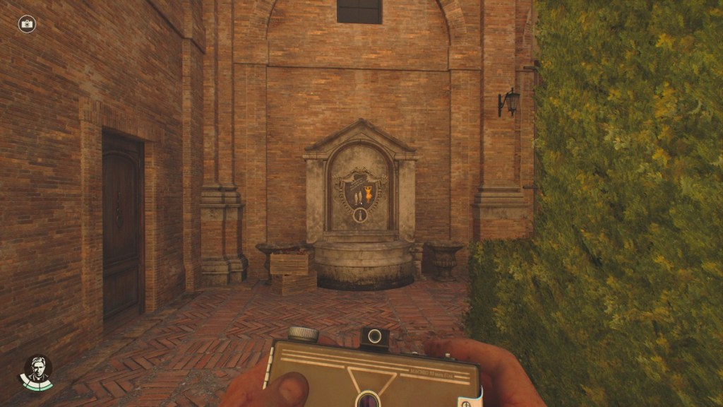 First inscription, inside Vatican Museum gardens in Indiana Jones and the Great Circle