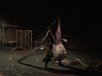Masahiro Ito's designed Pyramid Head creature in the Silent Hill 2 Remake