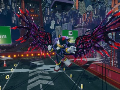 A screenshot of a Shadow stage in Sonic X Shadow Generations