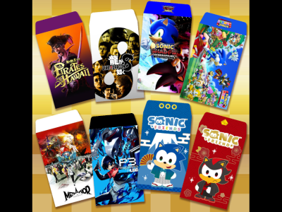 2025 New Year Otoshidama envelopes designed after Sega and Atlus games