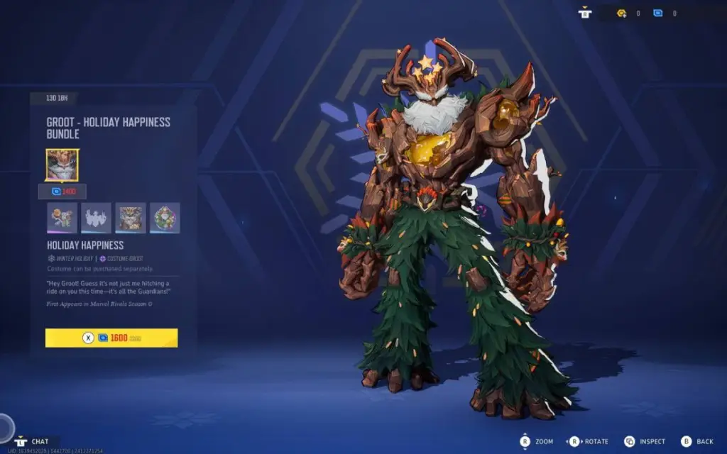 Marvel Rivals Winter Event Christmas skins - Groot