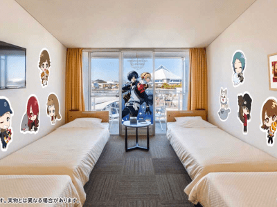 Persona 3 Reload decorated hotel room at Yokohama Hakkeijima Sea Paradise