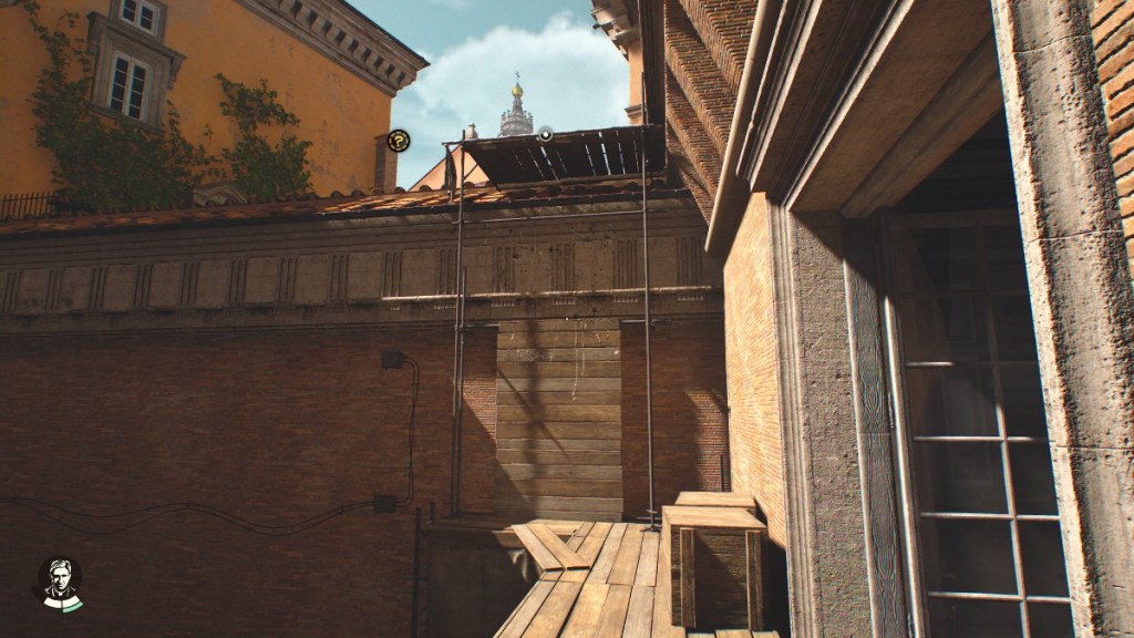 Scaffolding to fourth inscription Indiana Jones and the Great Circle