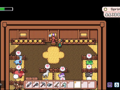 Animal sprite Statue in action in Fields of Mistria