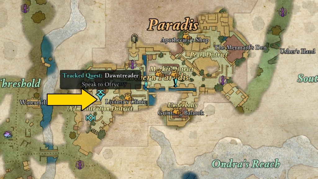 Ofyre's location in Avowed