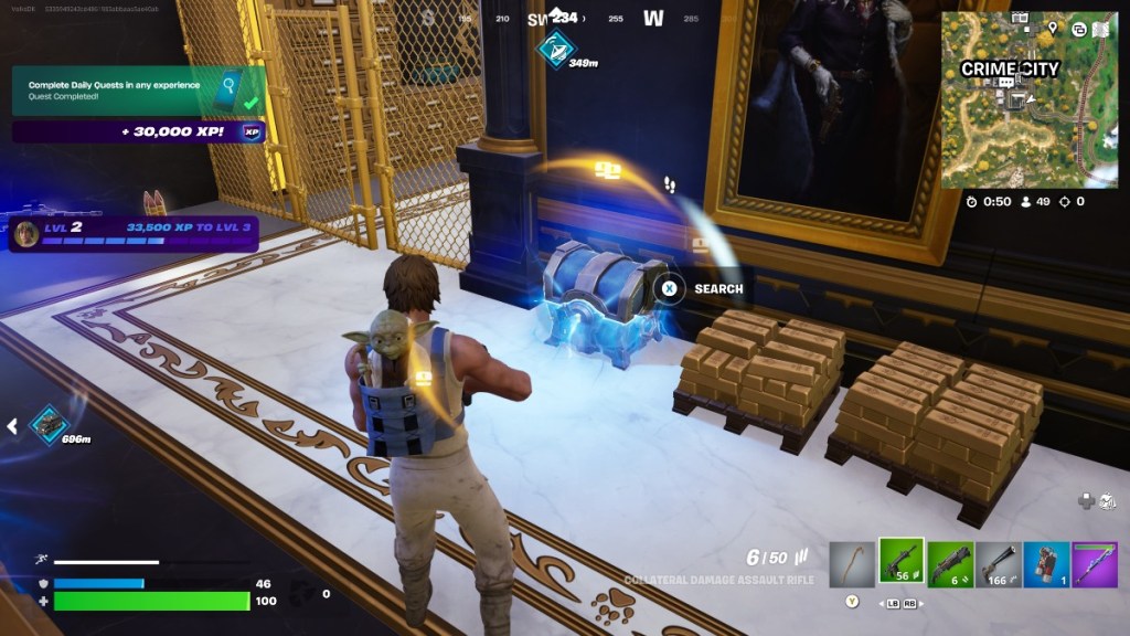 A screenshot of a Rare Chest inside a Vault in Fortnite