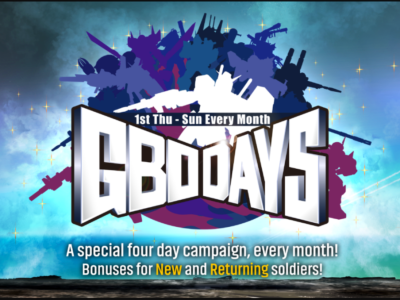 Announcement key art for the Gundam Battle Operations 2 GBO Days event