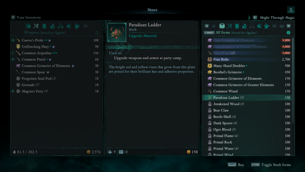 Avowed Paradisan Ladder shop