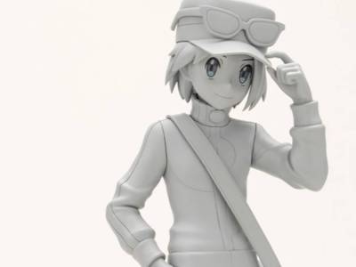 Pokemon X and Y Calem Figure Poses With Froakie