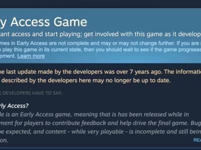 Steam Early Access Games That Aren’t Updated Now Include Warnings