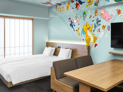 Pokemon themed room at Mimaru apartment hotel