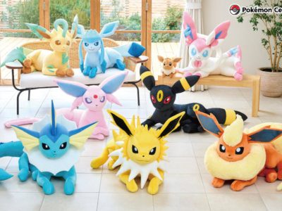 Eeveelutions join Eevee in life-size Pokemon plush lineup