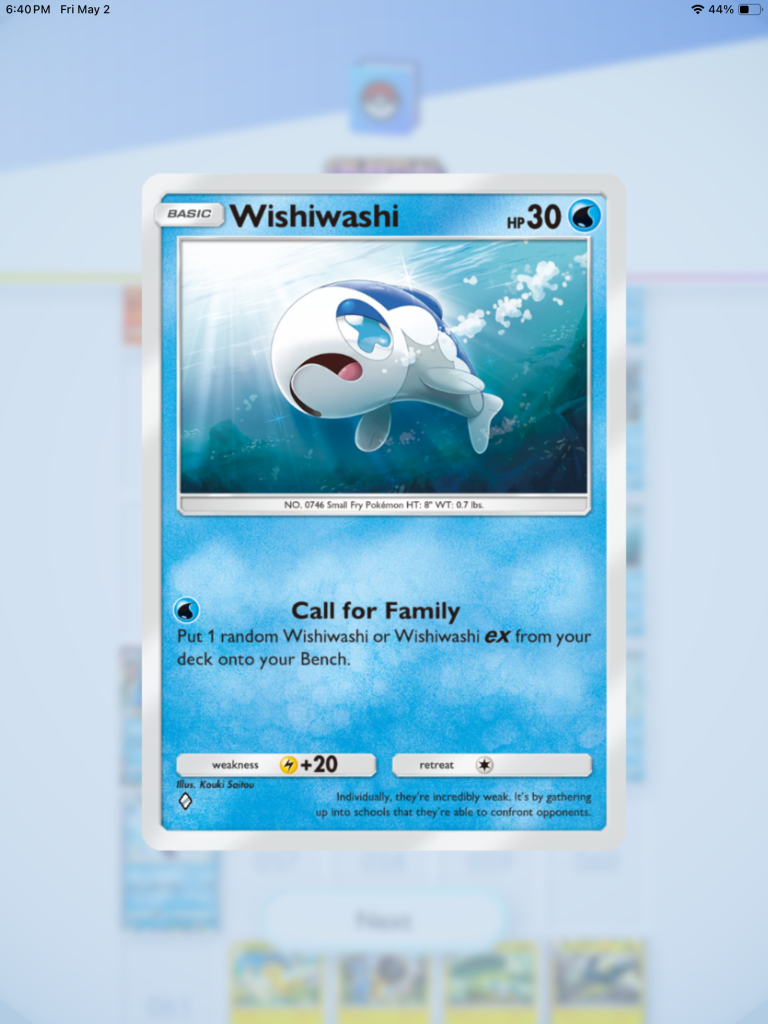 Wishiwashi Is on My Favorite Pokemon TCG Pocket Celestial Guardians Cards