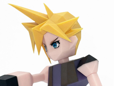 Final Fantasy VII FFVII Cloud Strife PS1 polygon soft vinyl figure