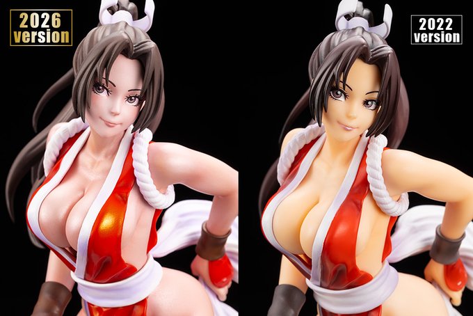 Mai Shiranui ex figura de Bishoujo en comparación con el original 
