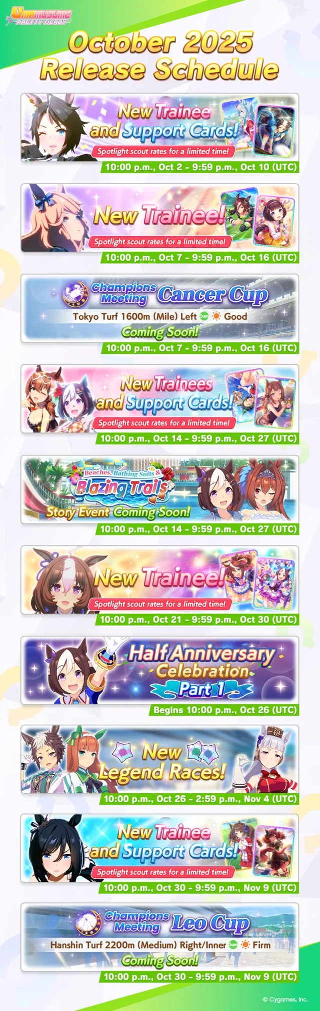 Umamusume October 2025 Schedule Has Summer Maruzensky