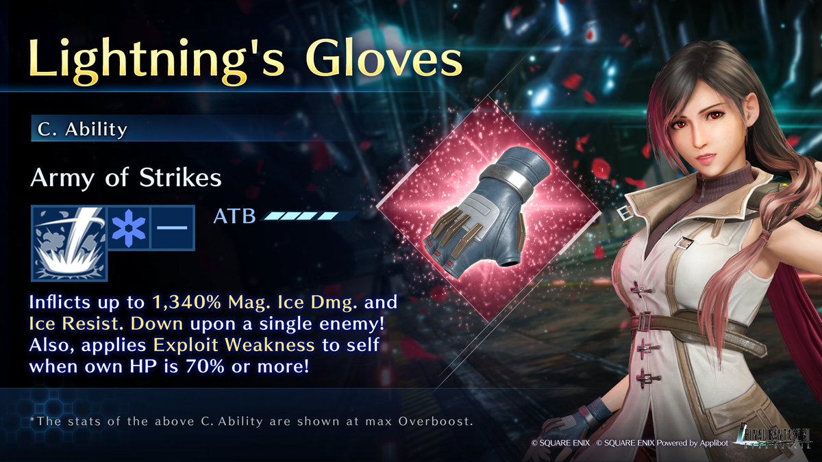 FFVII Ever Crisis Tifa and Aerith FFXIII Lightning Weapons Shared