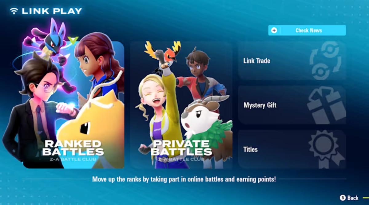 Pokemon Legends: Z-A Day 1 Update Patch Activates Online