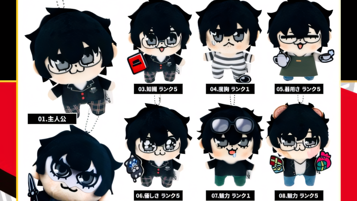 Persona 5 Joker plushies designed by Bkub Okawa