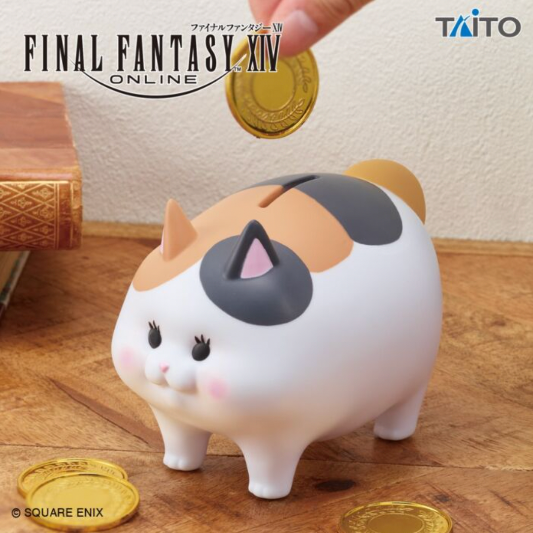 Hucha FFXIV Fat Cat lista para guardar monedas 