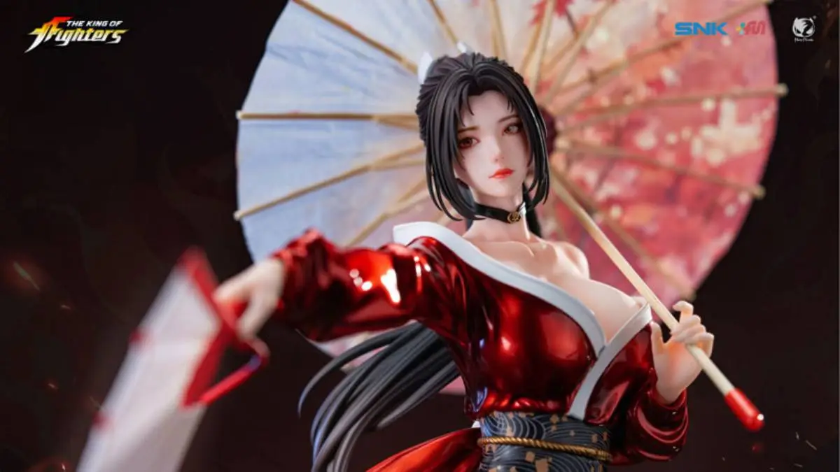BearPanda KOF Mai Shiranui Figure Holds a Fan and Umbrella