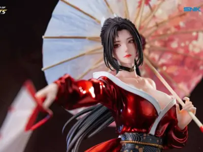 BearPanda KOF Mai Shiranui Figure Holds a Fan and Umbrella