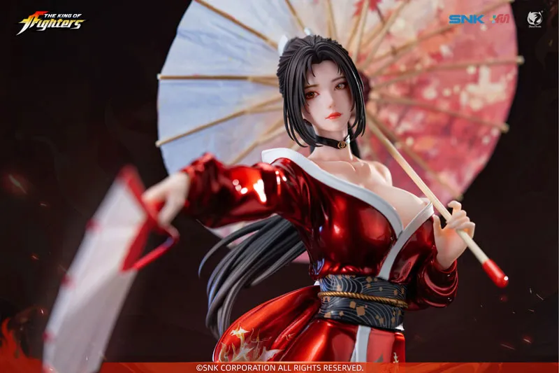 BearPanda KOF Mai Shiranui Figure Holds a Fan and Umbrella