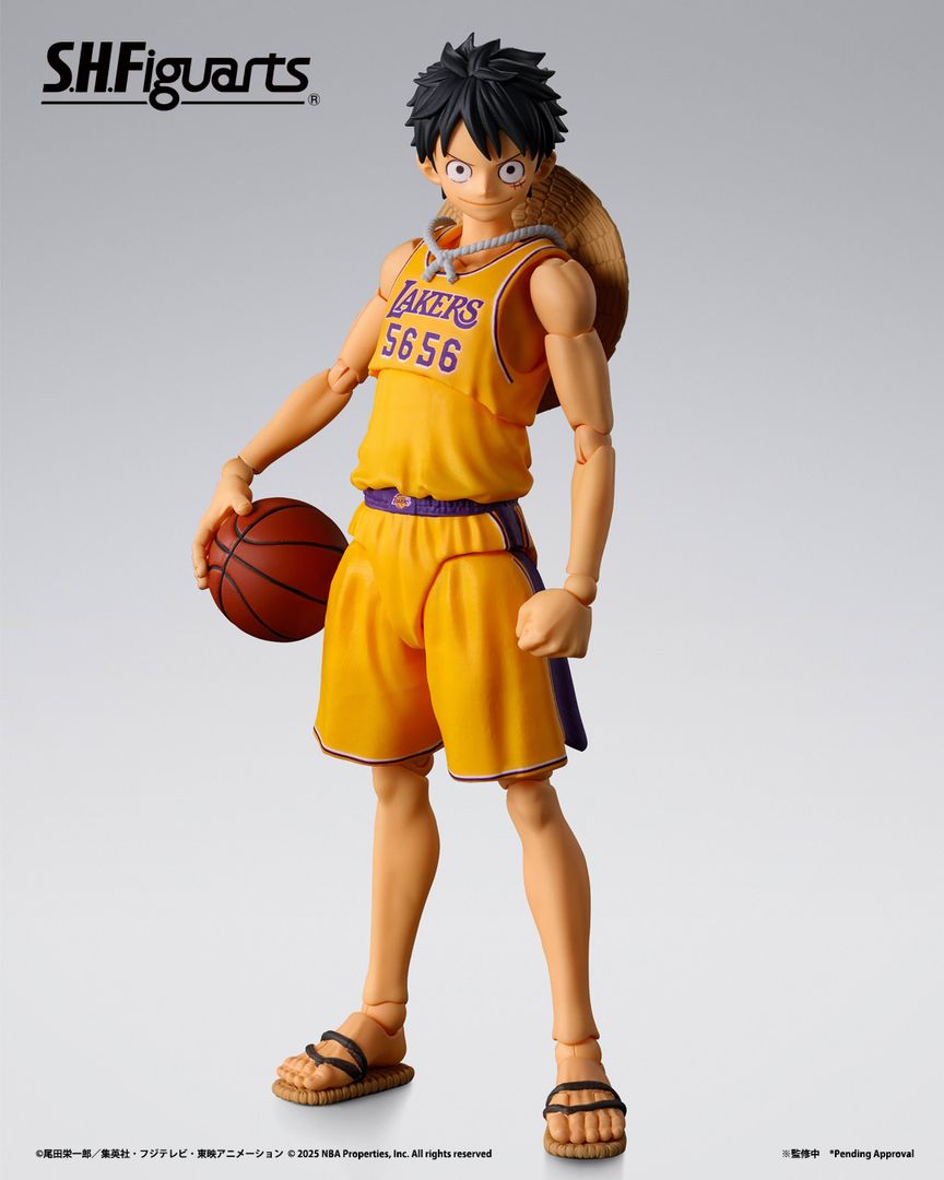 SH Figuarts One Piece Luffy Uniform Wears LA Lakers Uniform NBA