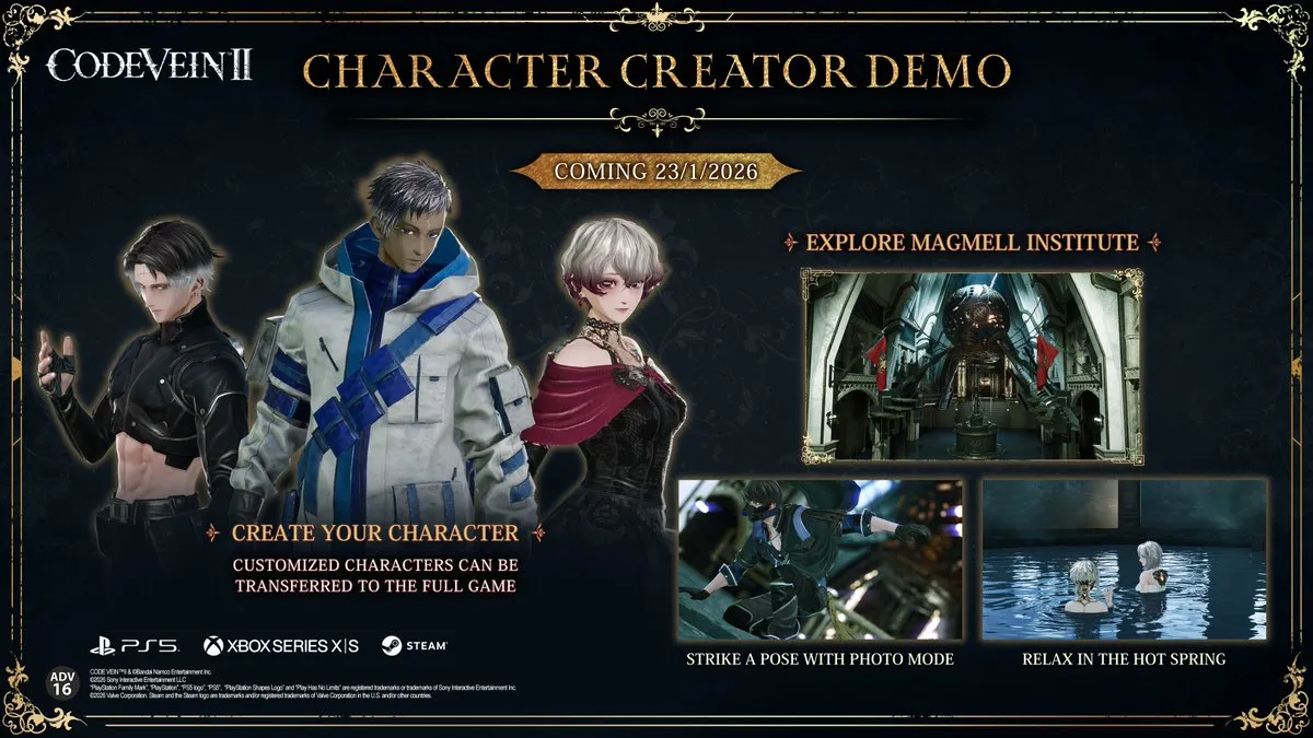 Code Vein II Character Creator Demo Debuts This Month