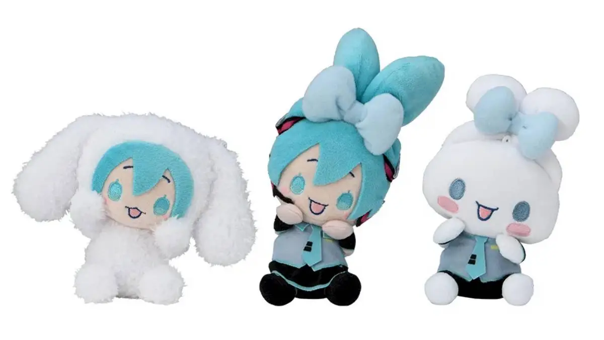Hatsune Miku x Cinnamoroll Plush Look Like Bunnies and Bears