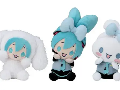 Hatsune Miku x Cinnamoroll Plush Look Like Bunnies and Bears