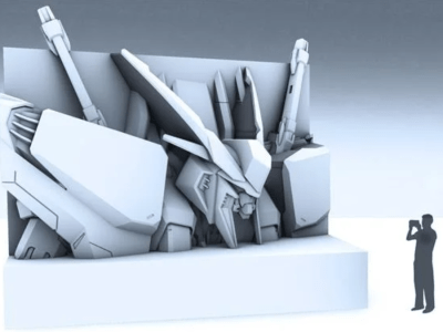 snow gundam sculpture