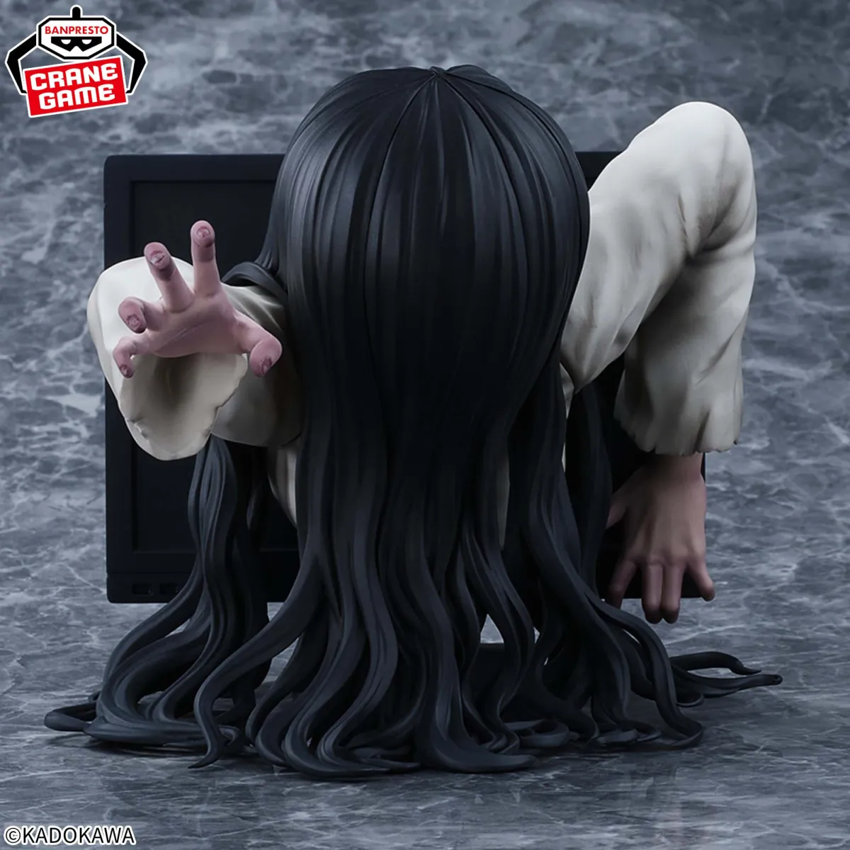 A new figure of Sadako from The Ring crawling out of a TV is on the way and you can remove the monitor for different poses. 