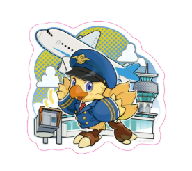 square enix airport pop-up store chocobo sticker