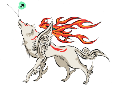 Amaterasu and Issun-boshi in Okami 20th anniversary image